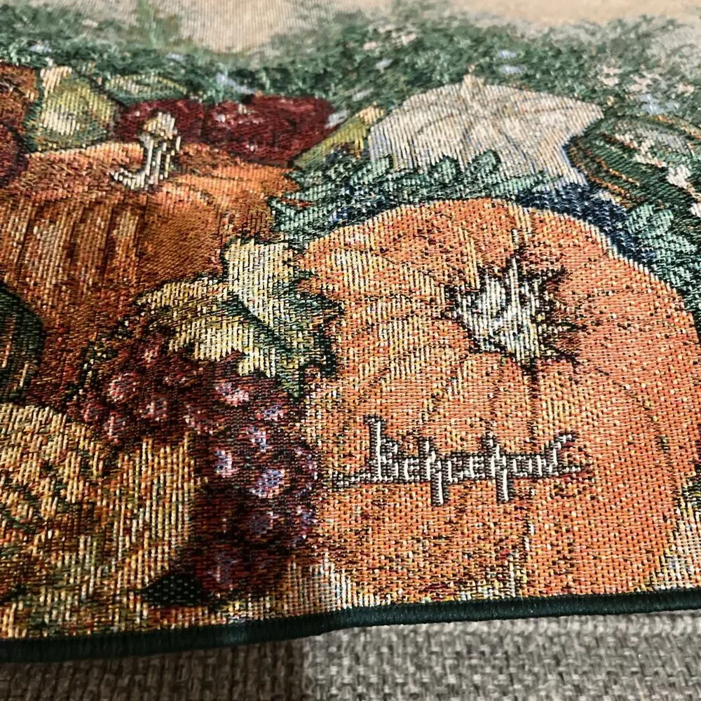 Bergeron‎ Fall Pumpkins Tapestry Table Runner Bountiful Harvest 72” Thanksgiving
